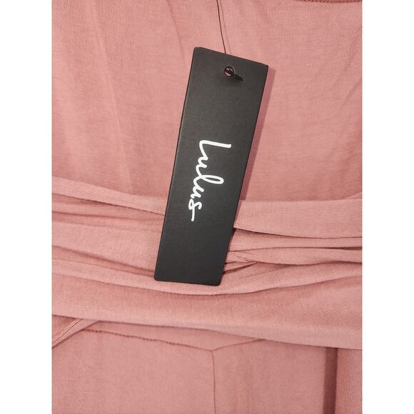 Lulu's One-Shoulder Wrap Waist Romper Mauve Pink Size M - Picture 7 of 12